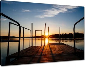 Vászonkép 100x70 Naplemente híd