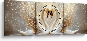 Kép - Arany hattyúk (órával) (90x30 cm)