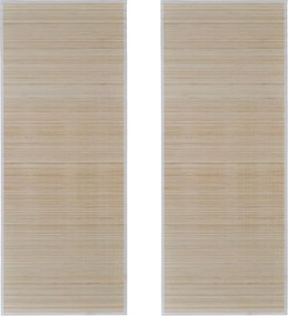 vidaXL 2 db téglalap alakú természetes bambuszszőnyeg 120 x 180 cm