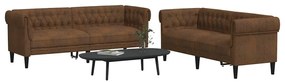 Kanapé Szett 2 pcs Barna 201.5 x 74.5 x 74.5 cm szövet