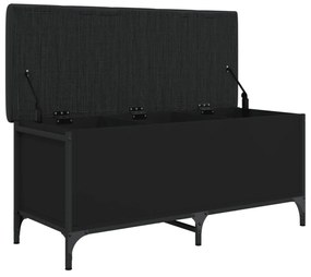 fekete szerelt fa tárolópad 102 x 42 x 45 cm