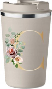 Prémium thermo bögre bézs C betűvel monogrammal Bögre KT_127_b