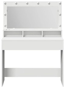 Fehér Sminktükör LED Világítással - 100x41x135 cm