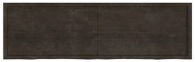 sötétbarna kezelt tömör tölgyfa fali polc 200 x 60 x (2-6) cm