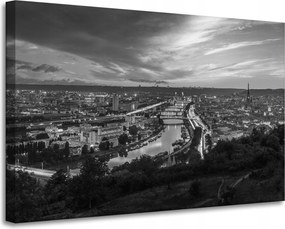 Rouen fekete-fehér vászonkép 90X60