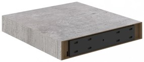 betonszürke MDF lebegő fali polc 23 x 23,5 x 3,8 cm