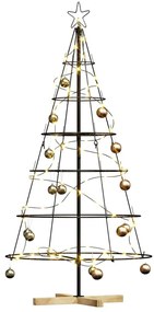 Karácsonyi kúp fa állvánnyal Fekete 150 cm Acél