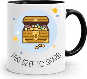 Fekete Bögre A Főnök Ajándéka Egy Ilyen Főnök Egy Kincs, fényképes nyomtatással