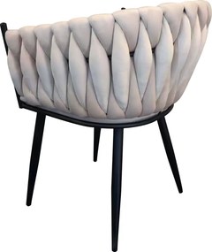 Étkezőszék, világosbézs Velvet szövet/fekete, BLER