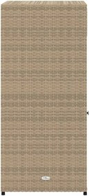 vidaXL bézs polyrattan kerti tárolószekrény 55 x 55 x 111 cm