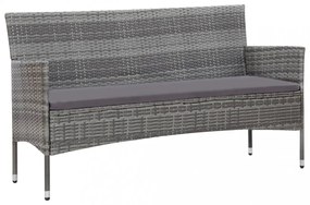 vidaXL 5 részes szürke polyrattan kerti ülőgarnitúra párnákkal