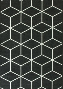 Csúszásgátló Szőnyeg Sötétszürke Nappaliba Grafit Cubes 120x120 cm