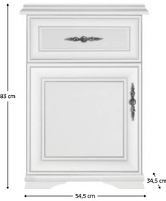 KENTAK 1D1SL/P szekrény, alpesi fehér