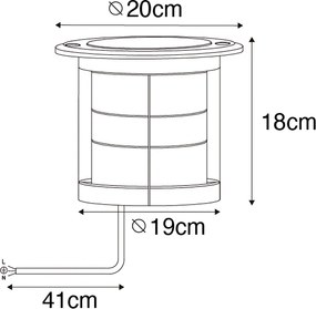 Set van 6 dimbare buiten grondspots zwart IP65 incl LED - Delux Honey