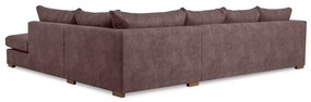 Sötétbarna bőrutánzat sarokkanapé (jobb oldali) Hamburg – Scandic