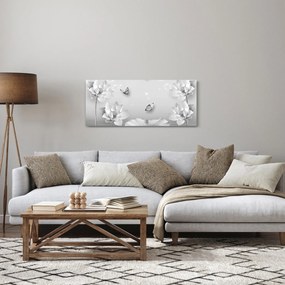 Kép - Virágos dizájn pillangókkal (120x50 cm)