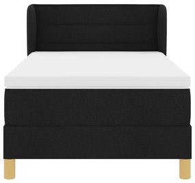 Boxspring Ágy Mattal Fekete 80x200 cm Szövet