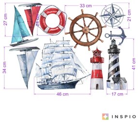 INSPIO Tengerész falmatrica szett