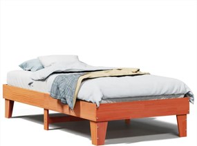 vidaXL viaszbarna tömör fenyőfa ágy matrac nélkül 75 x 190 cm