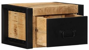 Éjjeli szekrények 2 db tömör nyersfa mangó 40x35x25 cm