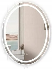 Fürdőszobai tükör Led 60 x 80cm ovális, világítással, érintőkapcsolóval