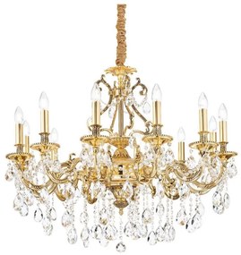 Ideal Lux - Kristály csillár láncon GIOCONDA 12xE14/40W/230V átm. 90 cm arany