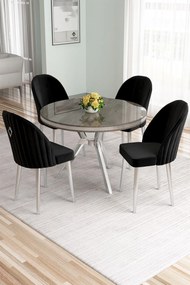 Mos étkezőgarnitúra, antracit-króm, 90 cm – TR240CHR2913