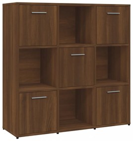 barna tölgyszínű szerelt fa könyvszekrény 90 x 30 x 90 cm