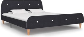 vidaXL sötétszürke szövet ágykeret matrac nélkül 150x200 cm