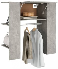 betonszürke szerelt fa előszobaszekrény 97,5 x 37 x 99 cm