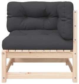 kerti sarokkanapé párnákkal és lábtartóval