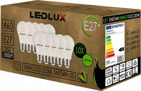 10x Led izzó E27 A60 10W 1000lm 3 Szín Ledlux