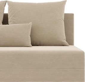 Nobu sarokkanapé, kordbársony, univerzális oldal, bézs