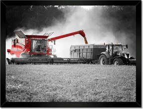 Poszterek keretben 40x30 Piros kombájn Aratás