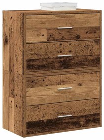 2 db antik fa szerelt fa szekrény 2 fiókkal 60 x 31 x 40 cm