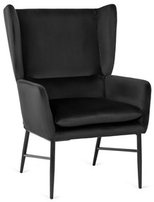 Fotel Fekete Bársony Kárpitozással. ANDRES