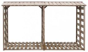 impregnált fenyőfa tűzifatároló 300 x 90 x 176 cm