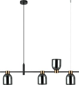 Italux modern függeszték servio fekete füstös itxpnd-66892-4-bk-sg