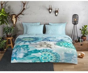 Kék egyszemélyes flanel ágyneműhuzat 140x200 cm Seppo – HIP