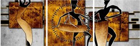 Kép - Az afrikai kultúra motívumai (órával) (90x30 cm)