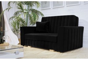 BELA GLAM 2 kinyitható kanapé tárolóhelyekkel - fekete