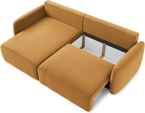 Narancssárga kinyitható-tárolóhelyes sarokkanapé (bal oldali) Kalena – Makamii