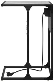 Éjjeli asztal Szürke sonoma Faanyag