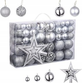 Karácsonyfadísz Ezüst Törhetetlen 101db Prémium XXL Csillag