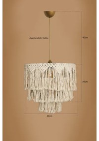 Zsinóros csillár RIMINI 1xE27/40W/230V krémszínű