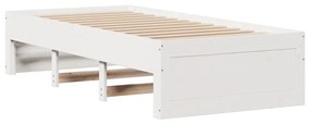 fehér tömör fenyőfa fiókos ágykeret matrac nélkül 90 x 200 cm