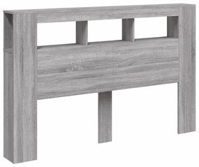 szürke sonoma szerelt fa LED-es fejtámla 160x18,5x103,5 cm