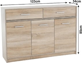 Komód 3D2S, sonoma tölgyfa, TEYO