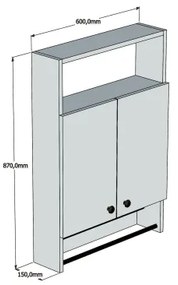 Fali szekrény BANYO 87x60 cm fehér
