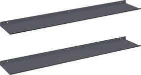 vidaXL Lebegő polc 2 pcs Antracit 100 x 18 x 2,5 cm Acél